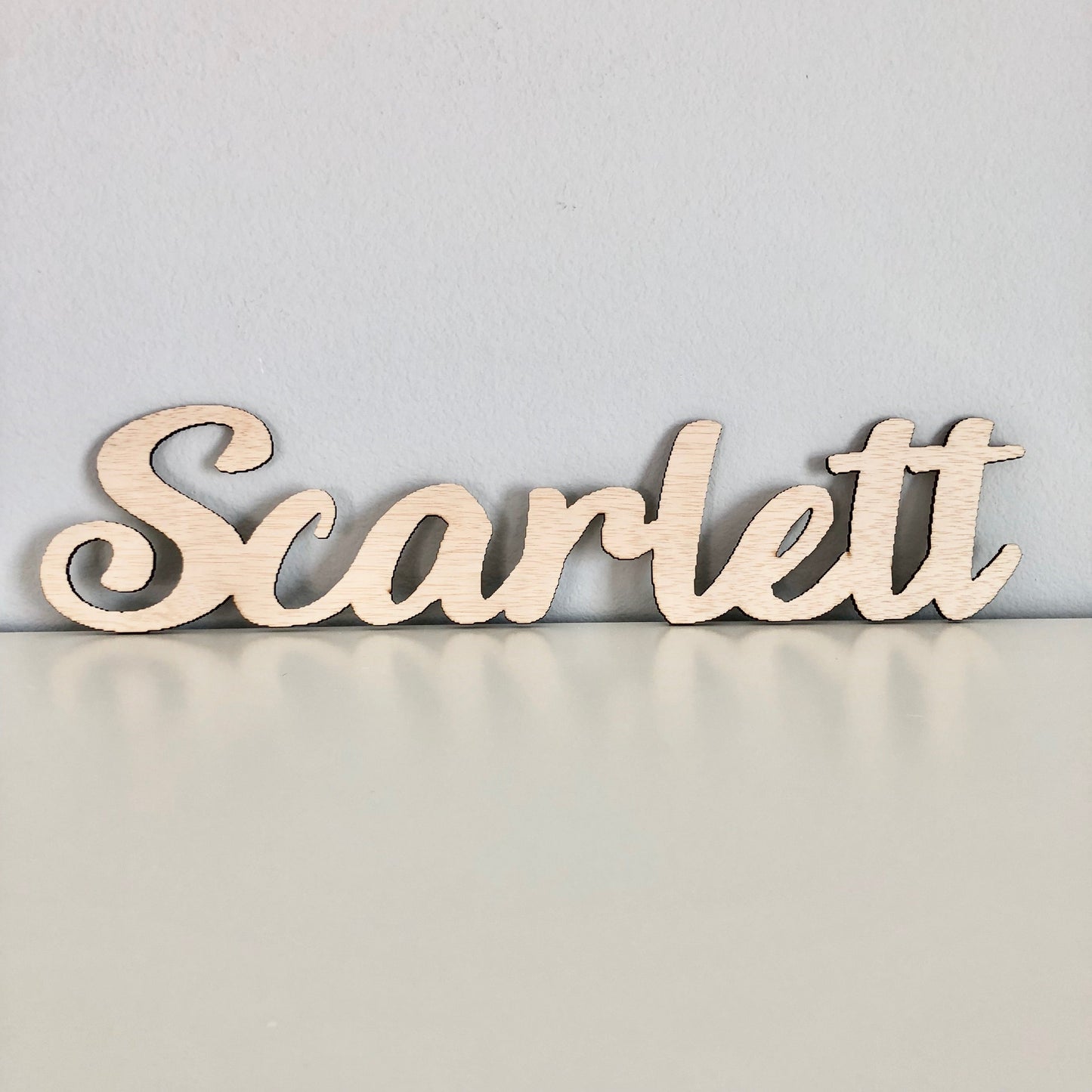 Custom wood script name sign