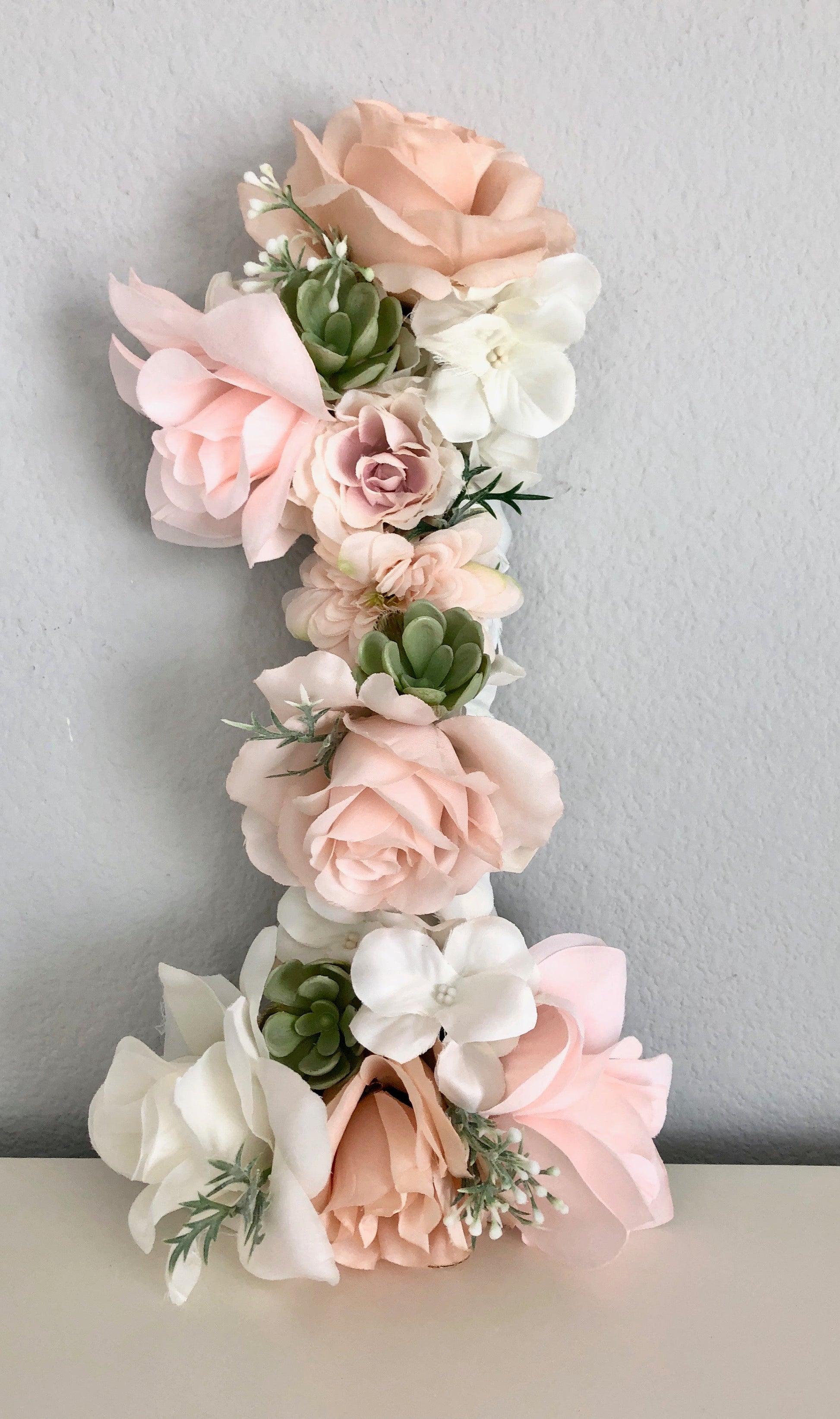 Floral number faux flower party decoration display