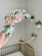 Floral hoop wall hanging with custom personalized lettering