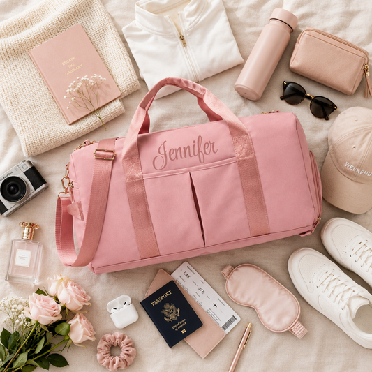 Pastel Weekender Bag Custom Monogrammed Travel Gift