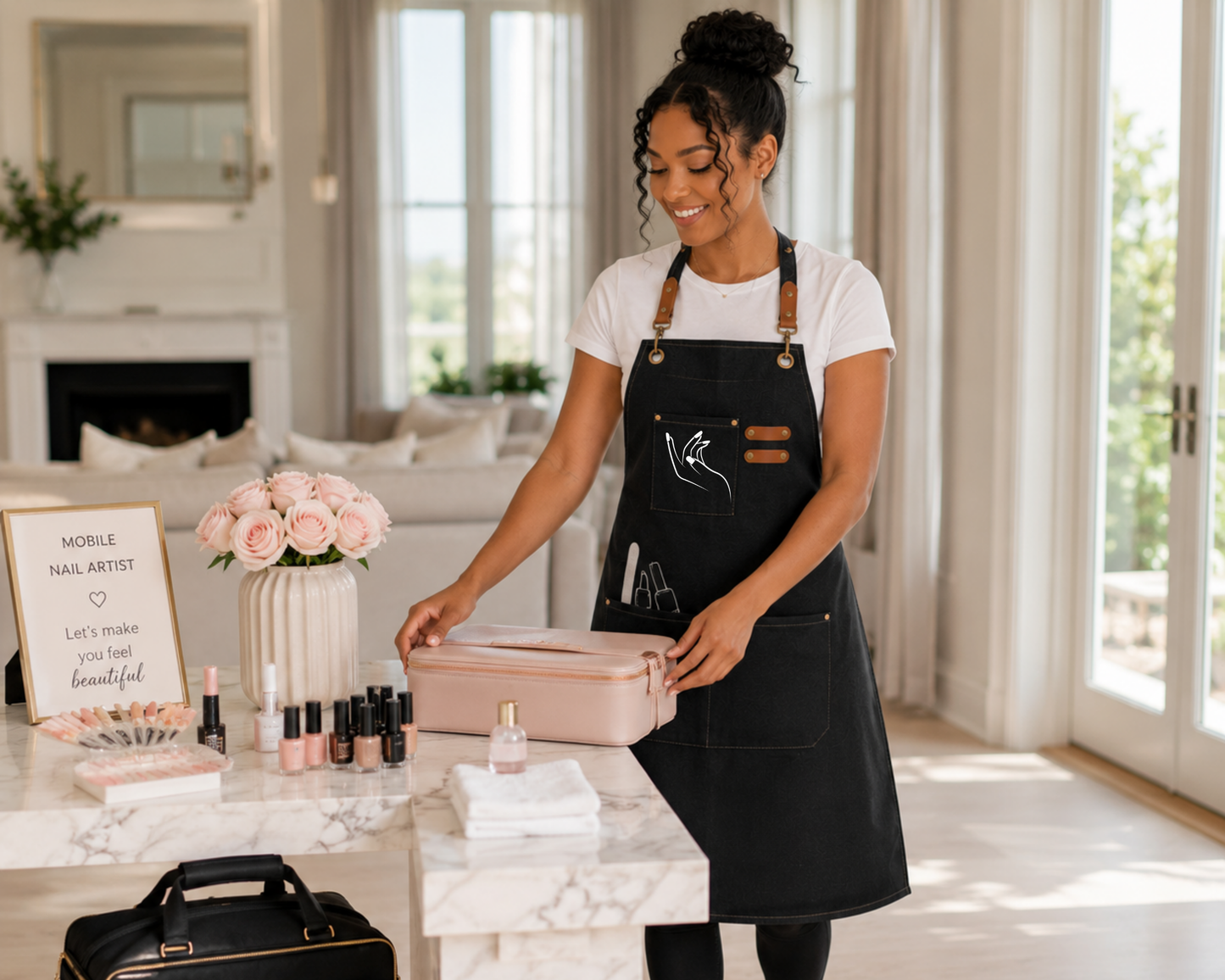 Esthetician Nail Tech Apron Multi-Pocket Utility