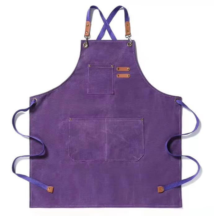 Purple pedicurist nail artist apron personalized water resistant canvas