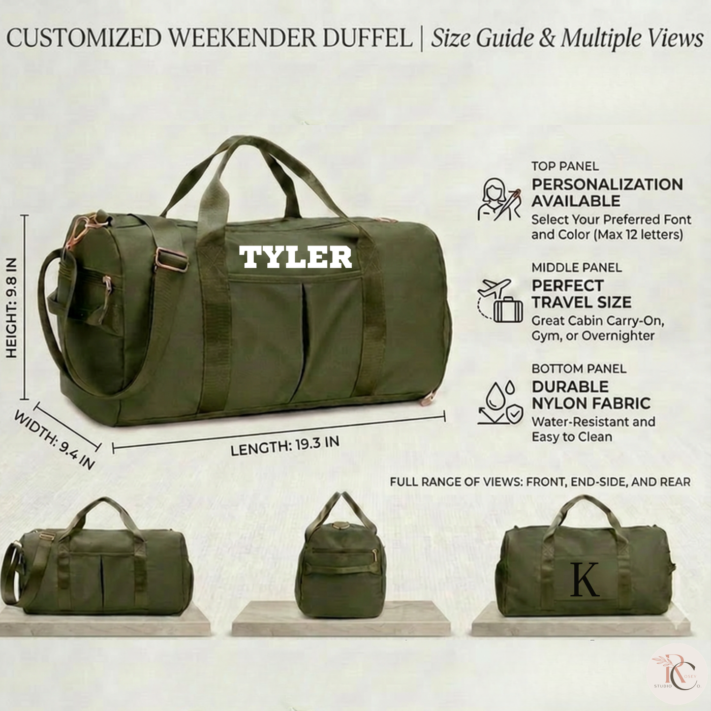 Custom Sports Gym Weekender Bag with Shoe Storage & Travel Duffel