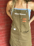Teacher apron with pockets durable canvas school smock classroom