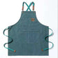 Teal pedicurist nail artist apron cross back water resistant canvas gear