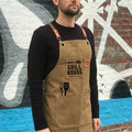 Personalized BBQ grill apron custom heavy duty canvas pitmaster