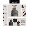 Custom BBQ Apron for Men Grill Master Aprons with Tool Storage Pockets