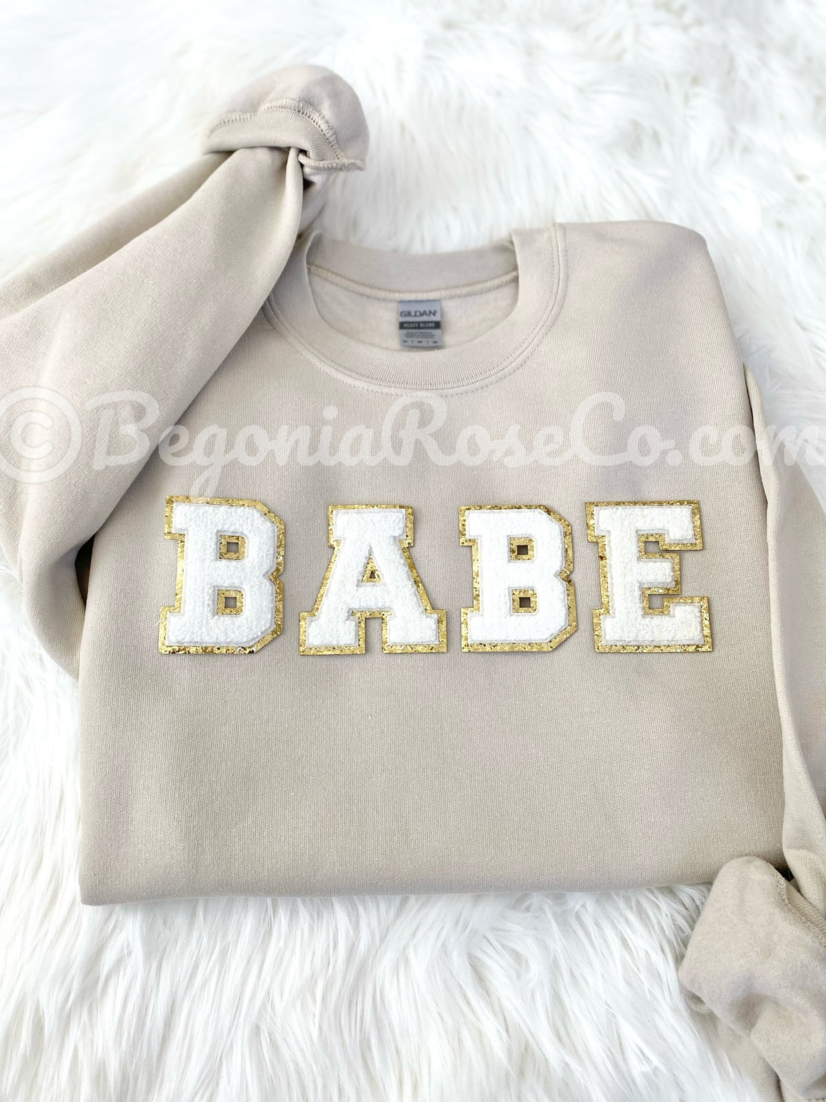 BABE chenille patch sweatshirt in black - girl trip and best friend sweatshirt