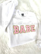 BABE chenille patch sweatshirt in grey - best friend gift or girl trip shirt