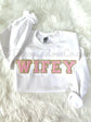 WIFEY patch crewneck sweatshirt in sand - bridal shower gift honeymoon