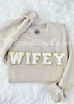 WIFEY patch crewneck sweatshirt in black - Valentine's Day wife gift