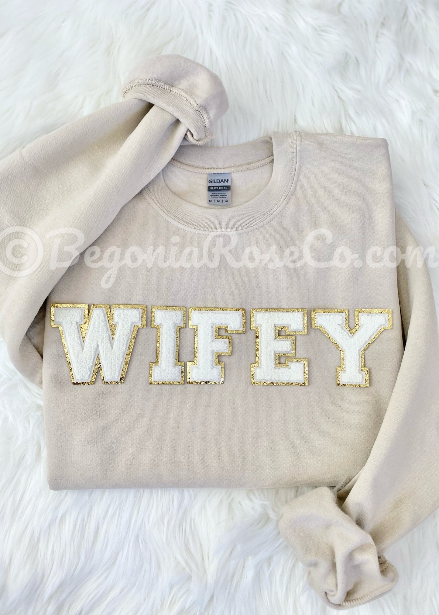 WIFEY patch crewneck sweatshirt in black - Valentine's Day wife gift