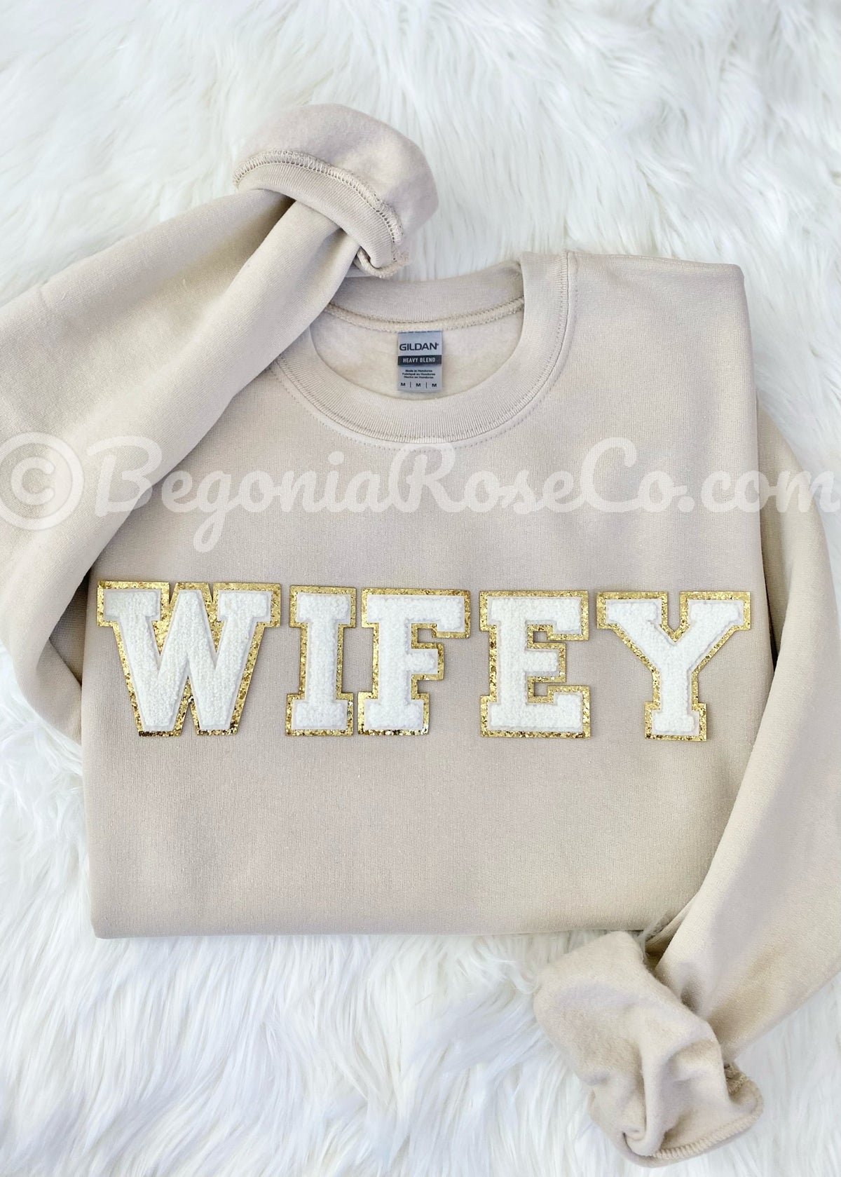 WIFEY patch crewneck sweatshirt styled - birthday gift or anniversary gift for wife