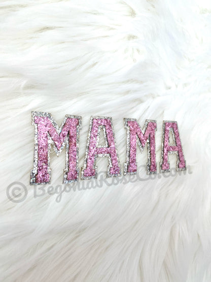 MAMA chenille patches off-white sequin sew on gift for mom