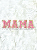 MAMA chenille letter patches light pink sequin sew on iron on mom gift
