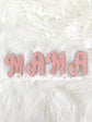 MAMA chenille patches powder blue sequin sew on diaper bag patch