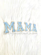 MAMA chenille patches hot pink sequin sew on mama shirt patch