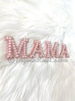 MAMA chenille letter patches light pink sequin sew on iron on mom gift