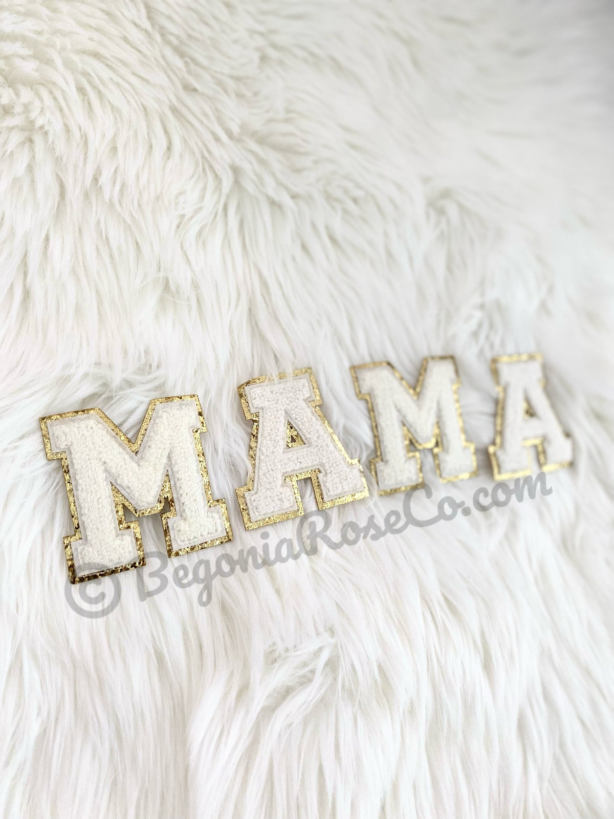 MAMA pink white pearl rhinestone letter patches sew on mom gift