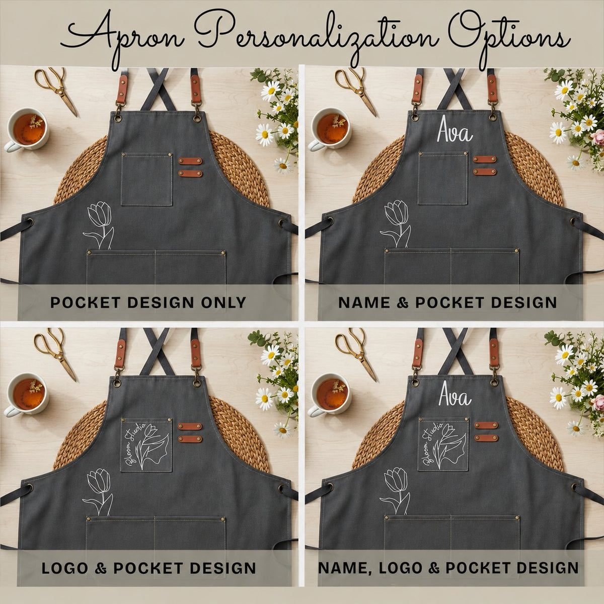 Blank pedicurist nail artist apron with no personalization for salon use