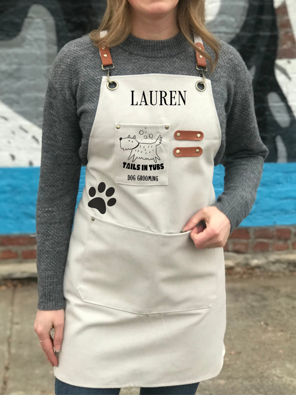 Lightweight Dog Groomer Apron Water Resistant Smock for Salon Groomers