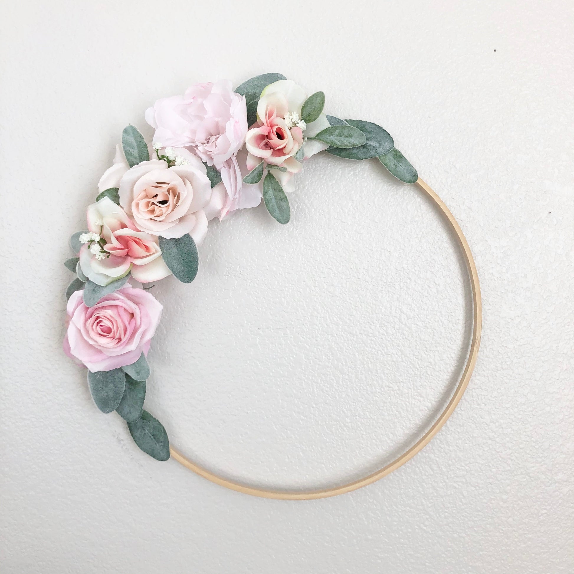 Premium personalized floral hoop wreath for nursery decor