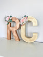 Floral letter freestanding 8.5 inch or 16 inch custom color
