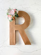 Floral letter base rose gold gold paint wedding prop