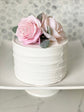 Floral cake topper pink gold first birthday