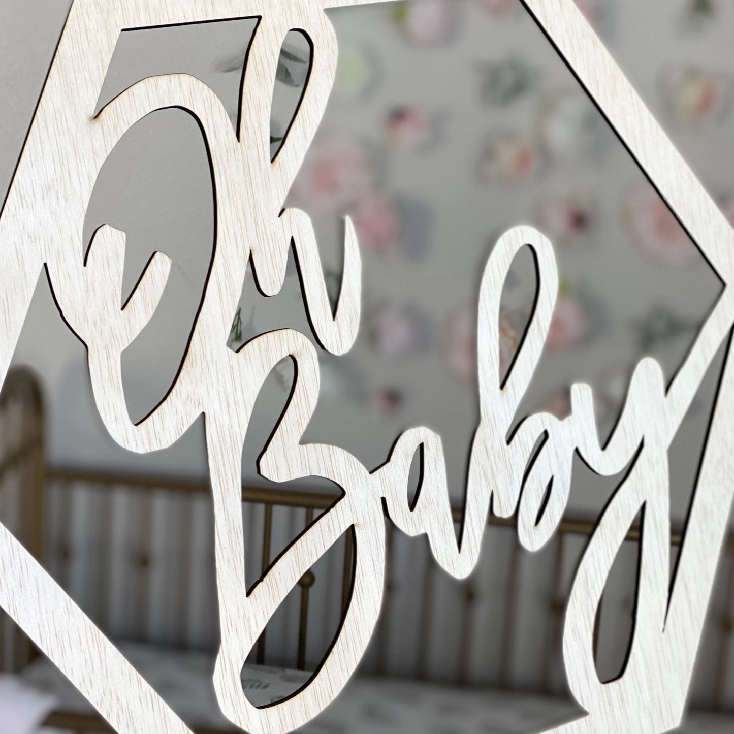 Oh Baby wood hexagon pregnancy announcement photo prop