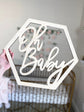 Baby announcement wood hexagon sign baby shower