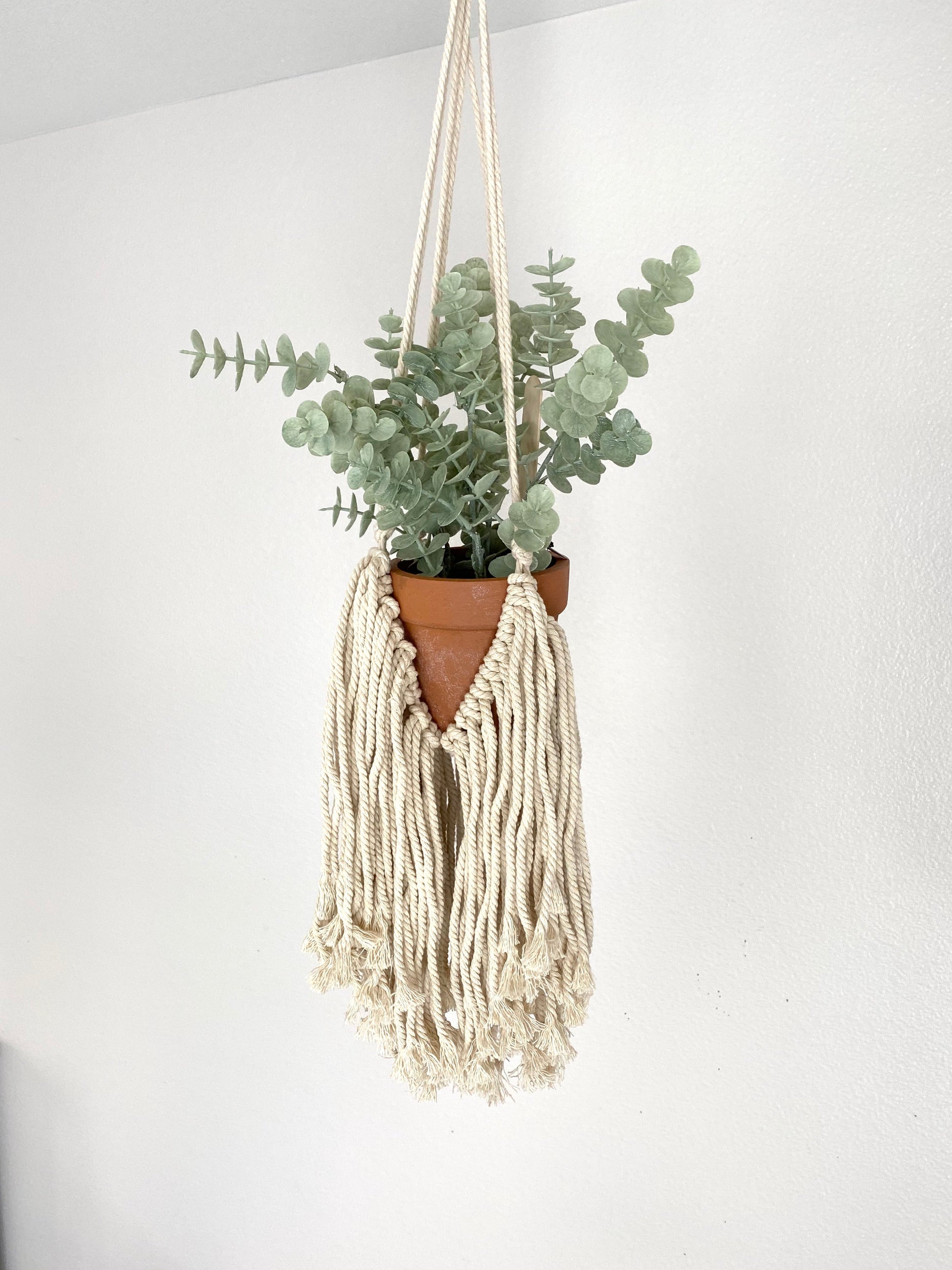 Nursery macrame plant holder for bedroom