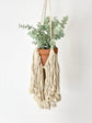 Macrame cord hanger with plant pot