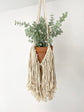 Close-up view of macrame knot work texture