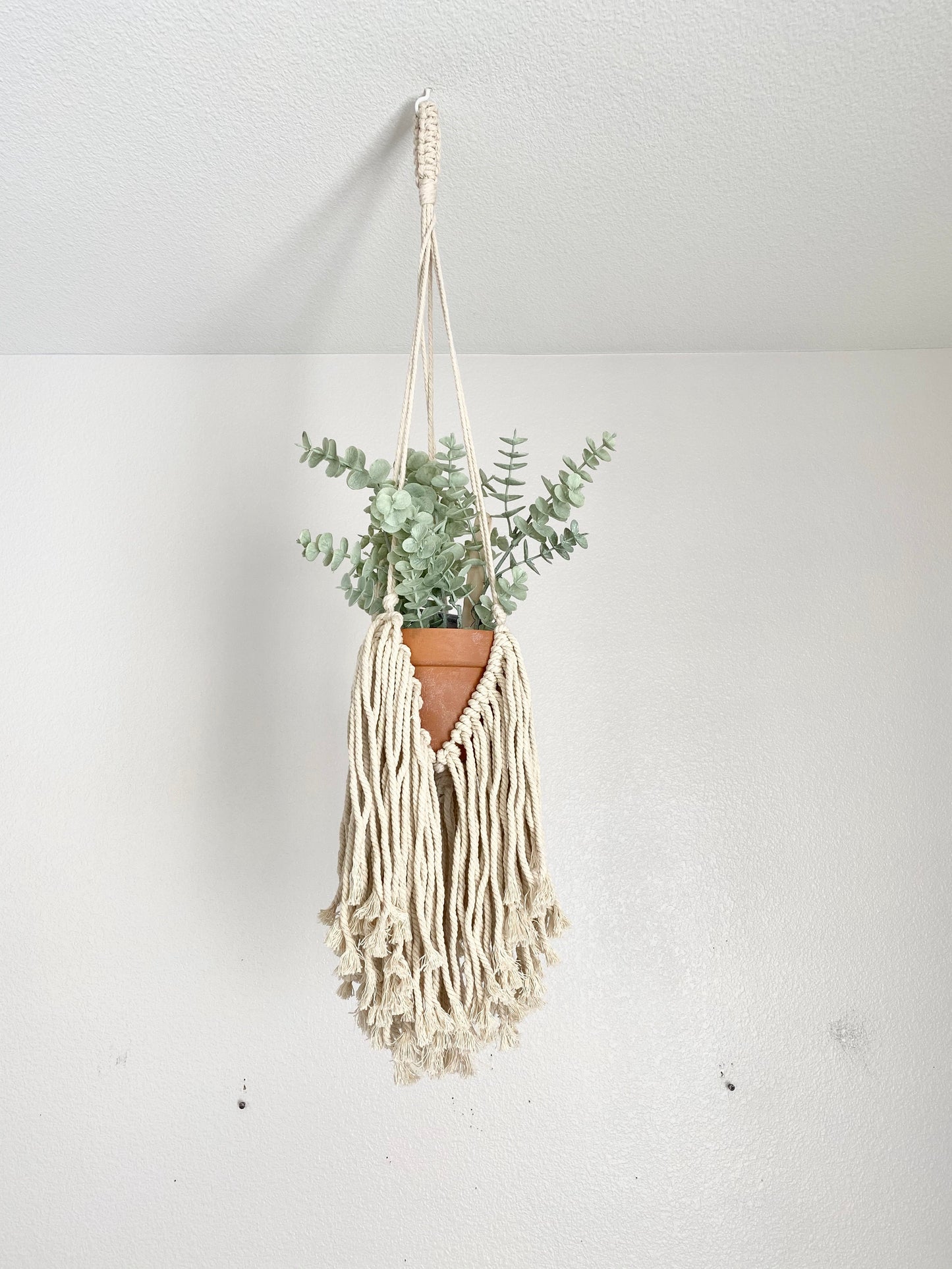 Bohemian macrame plant hanger accent piece