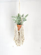 Entryway macrame planter with fringe trim