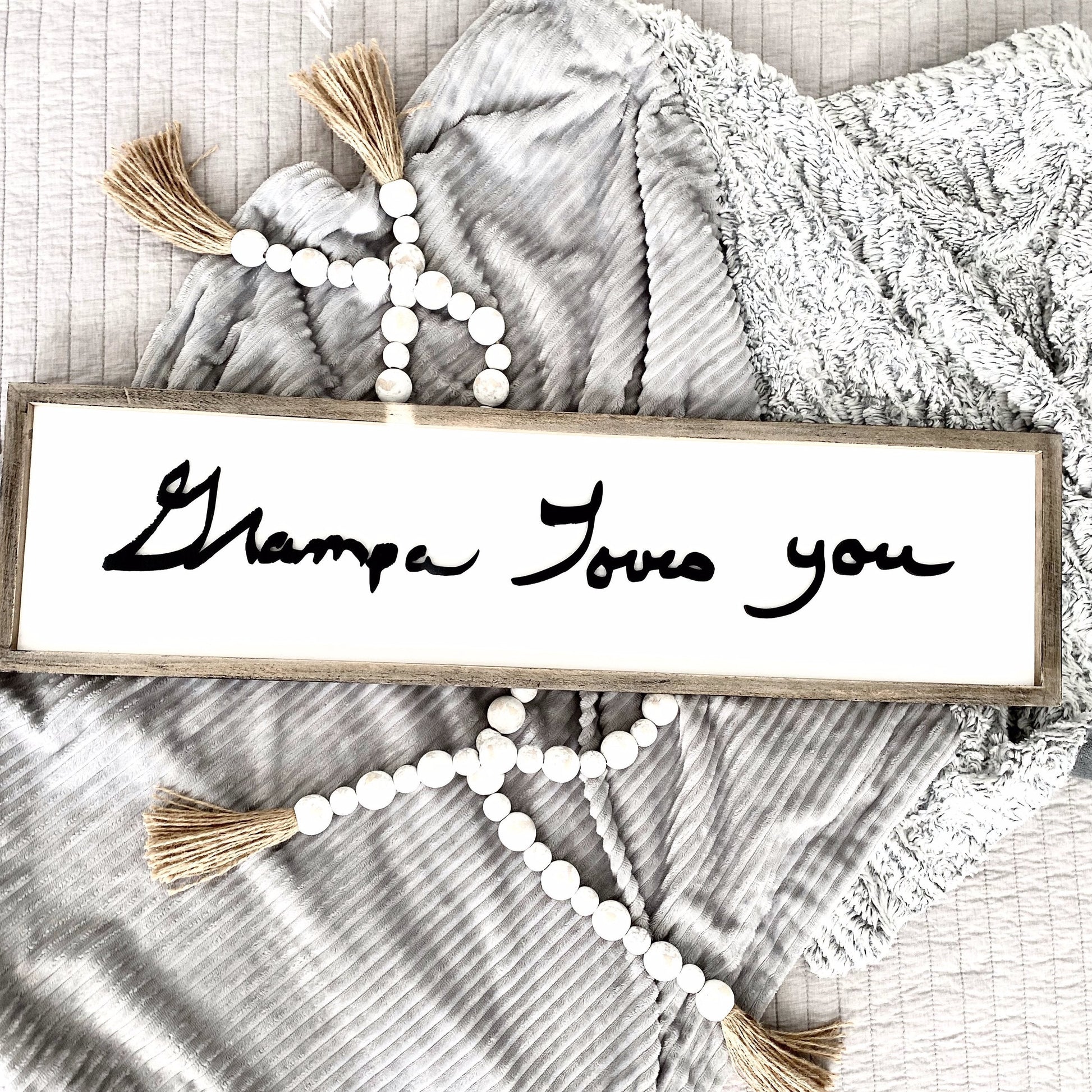 Custom handwriting personalized wood sign
