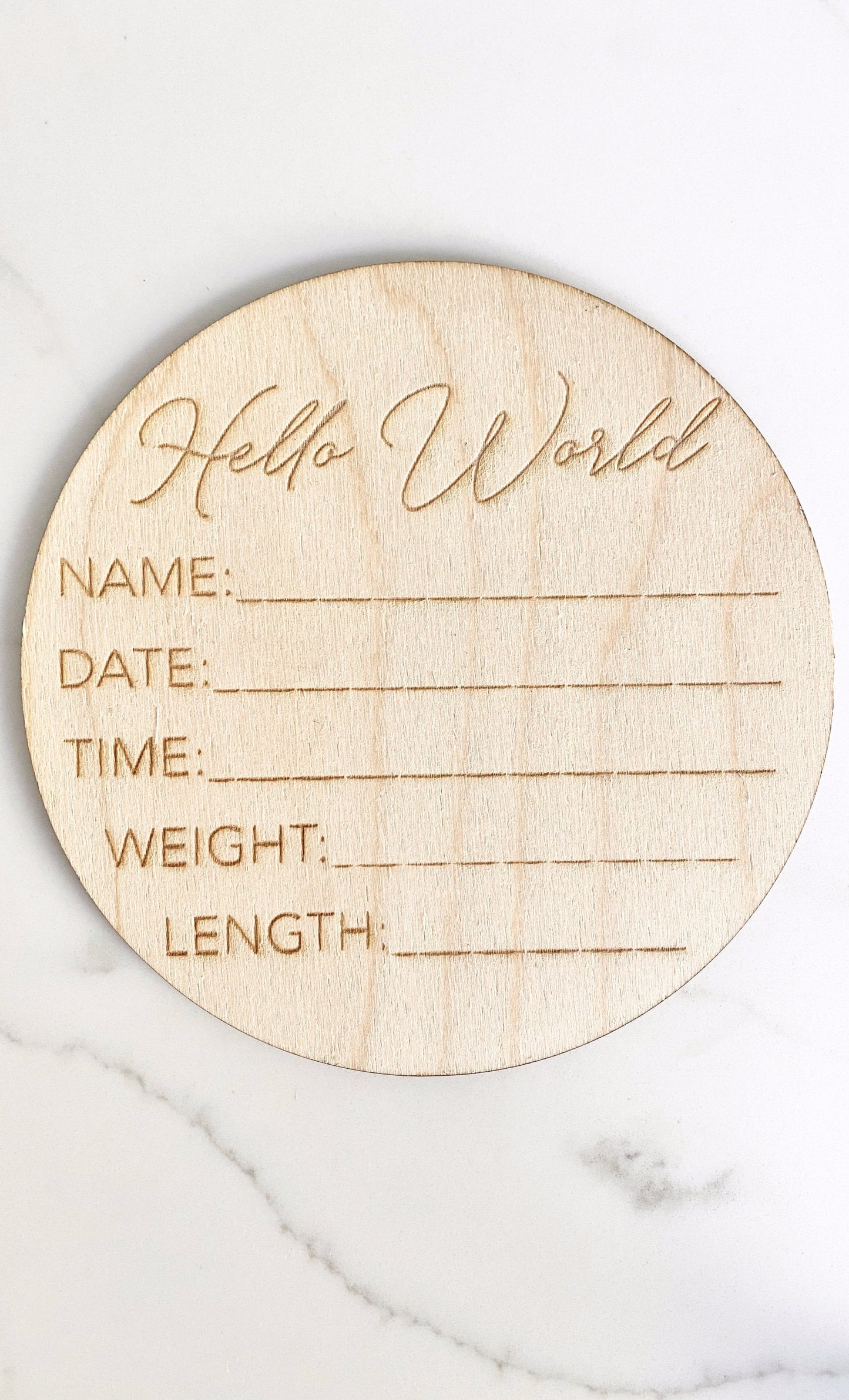 Engraved birth stats wood sign hospital photo