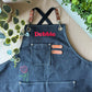 Multi-pocket gardening apron in canvas with large tool storage for garden work