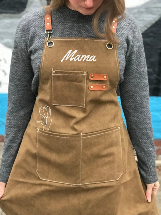 Custom Garden Apron Gift for Women Gardening Canvas Smock with Pockets
