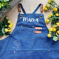 Custom garden apron with spacious pockets in canvas for gardening tools