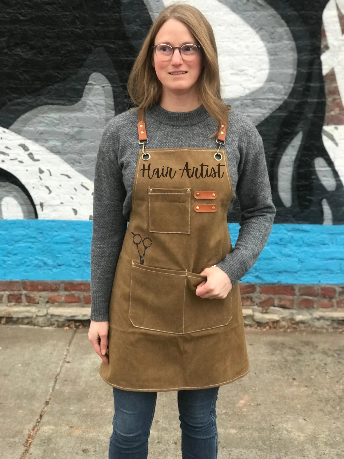 Trendy Custom Hairstylist Apron Salon Smocks with Pockets