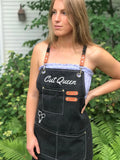 Trendy hairstylist apron with name, personalized smock for salon professionals