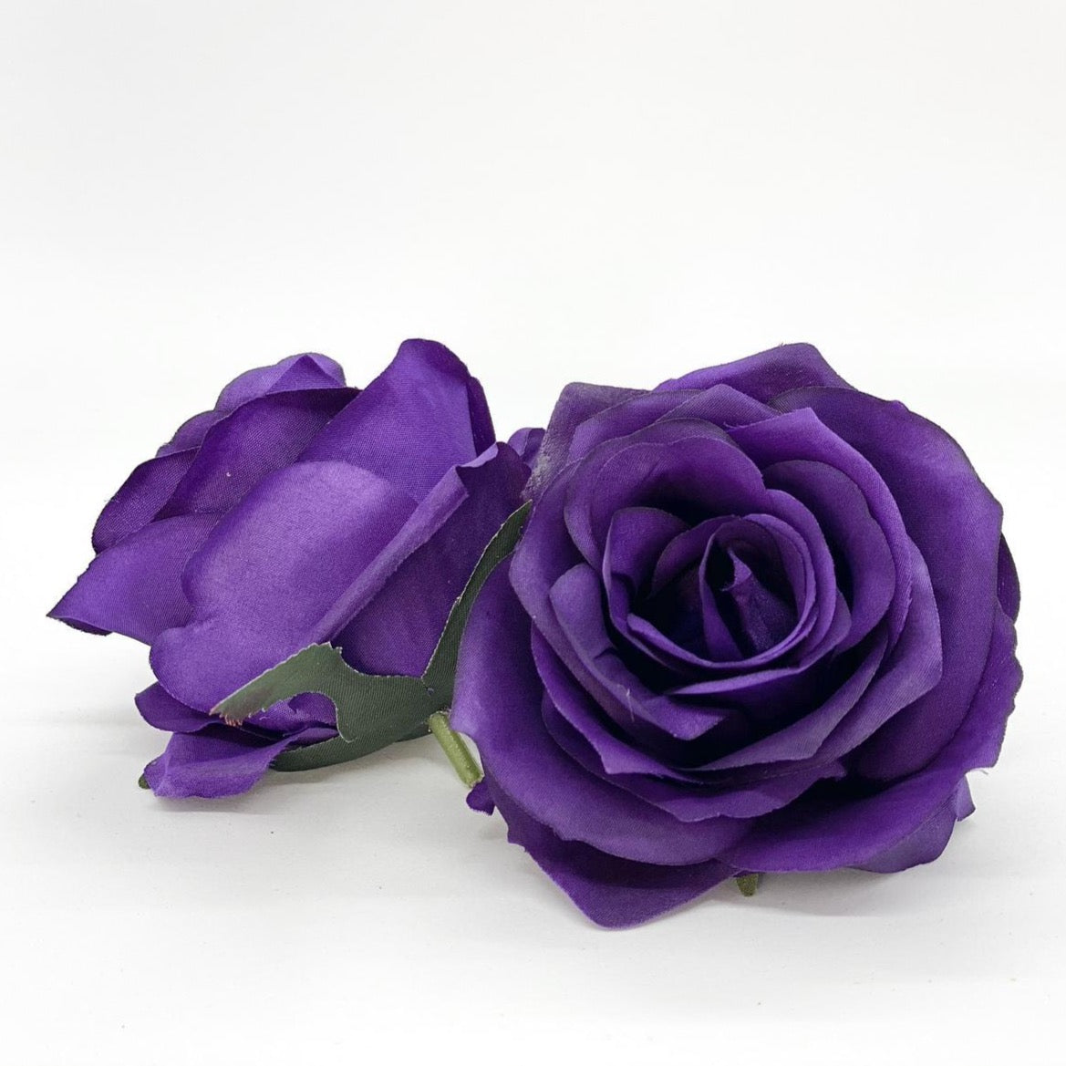 Dark purple artificial rose head silk flower for plum and eggplant wedding florals