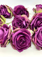 Grape purple silk rose head with short stem for floral arrangements