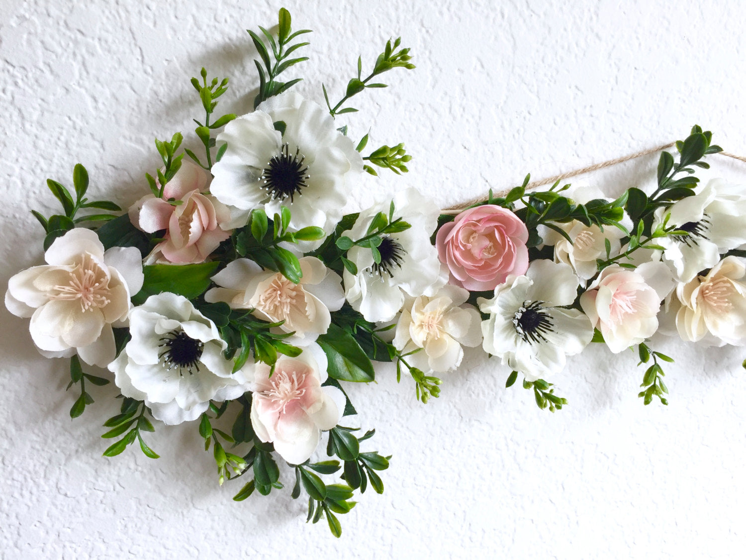 Handmade flower arrow wall hanging silk flowers