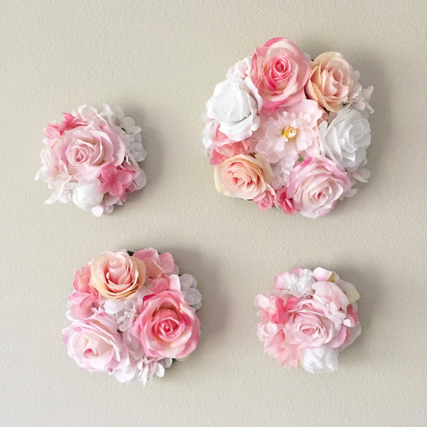 Blush flower bubble wall decor