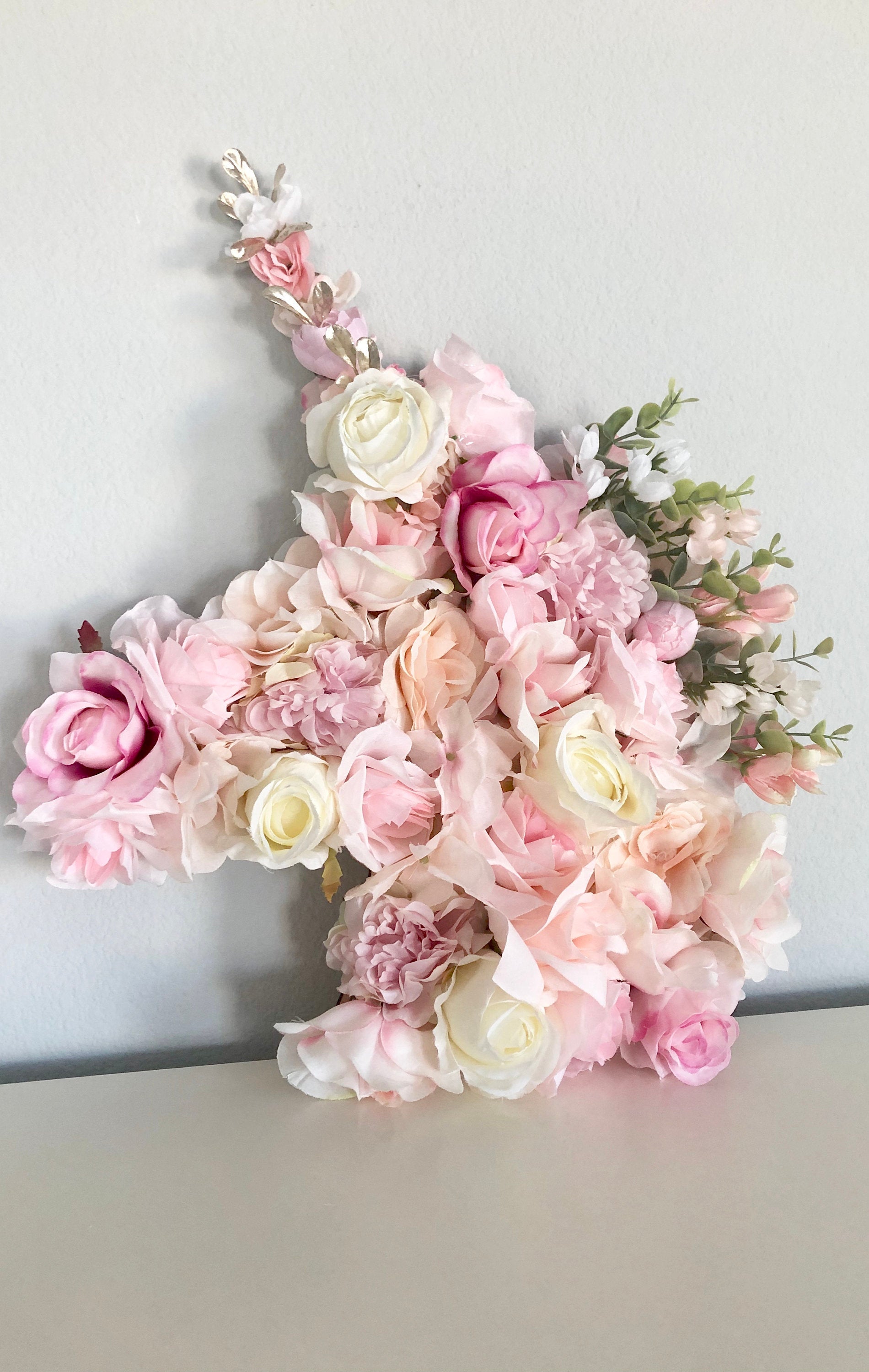 Unicorn birthday party decor floral silk