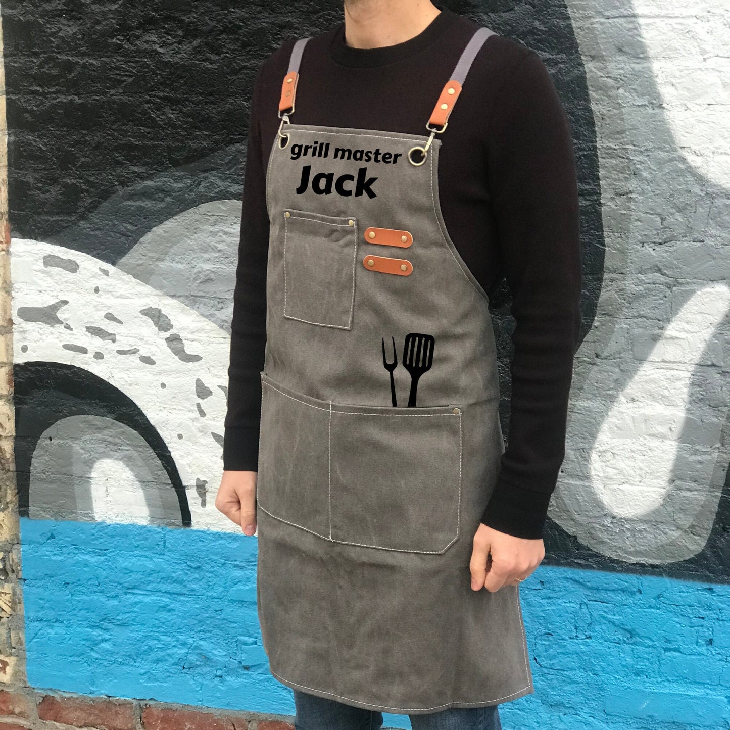 Custom BBQ Apron with Pockets Professional Grilling