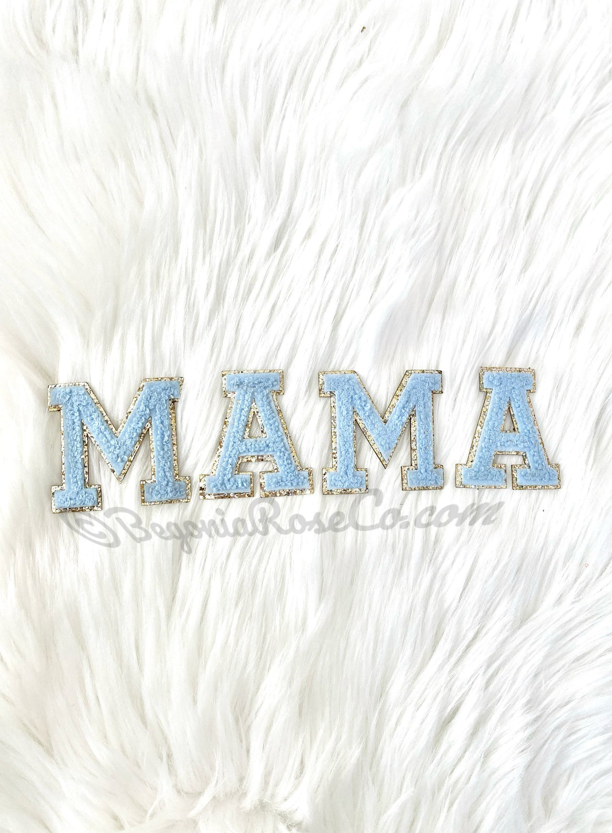 MAMA Chenille Script Patches Peachy Pink Sew On Iron On Mom Gift Diaper Bag
